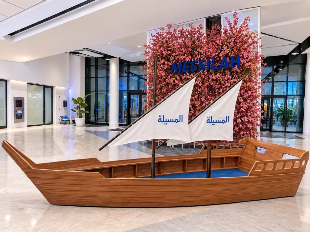 Dhow Display Beneath the Messilah Floral Wall_converted