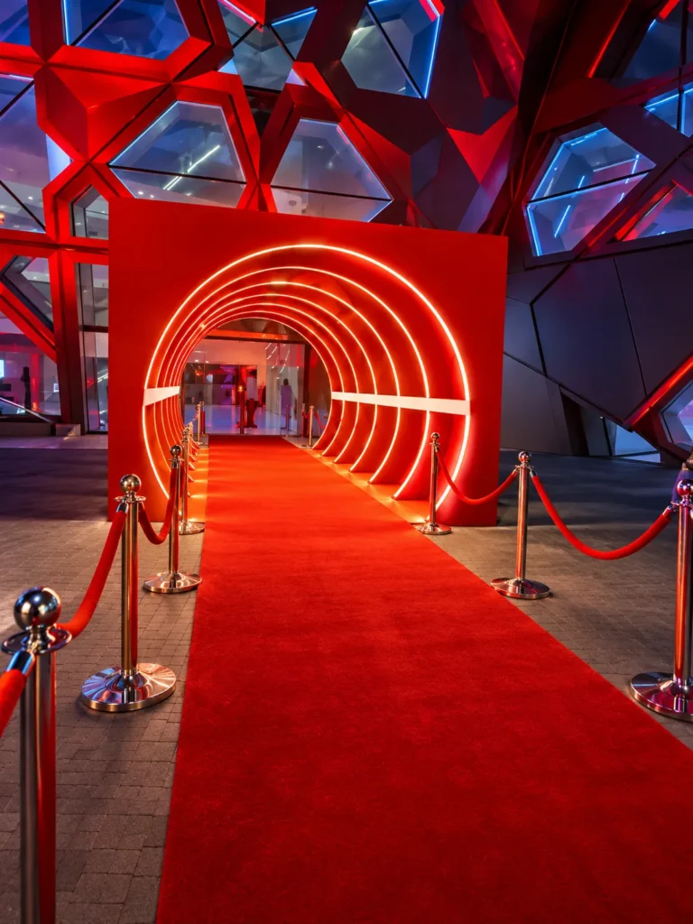 Futuristic Red Carpet Neon Entrance_converted