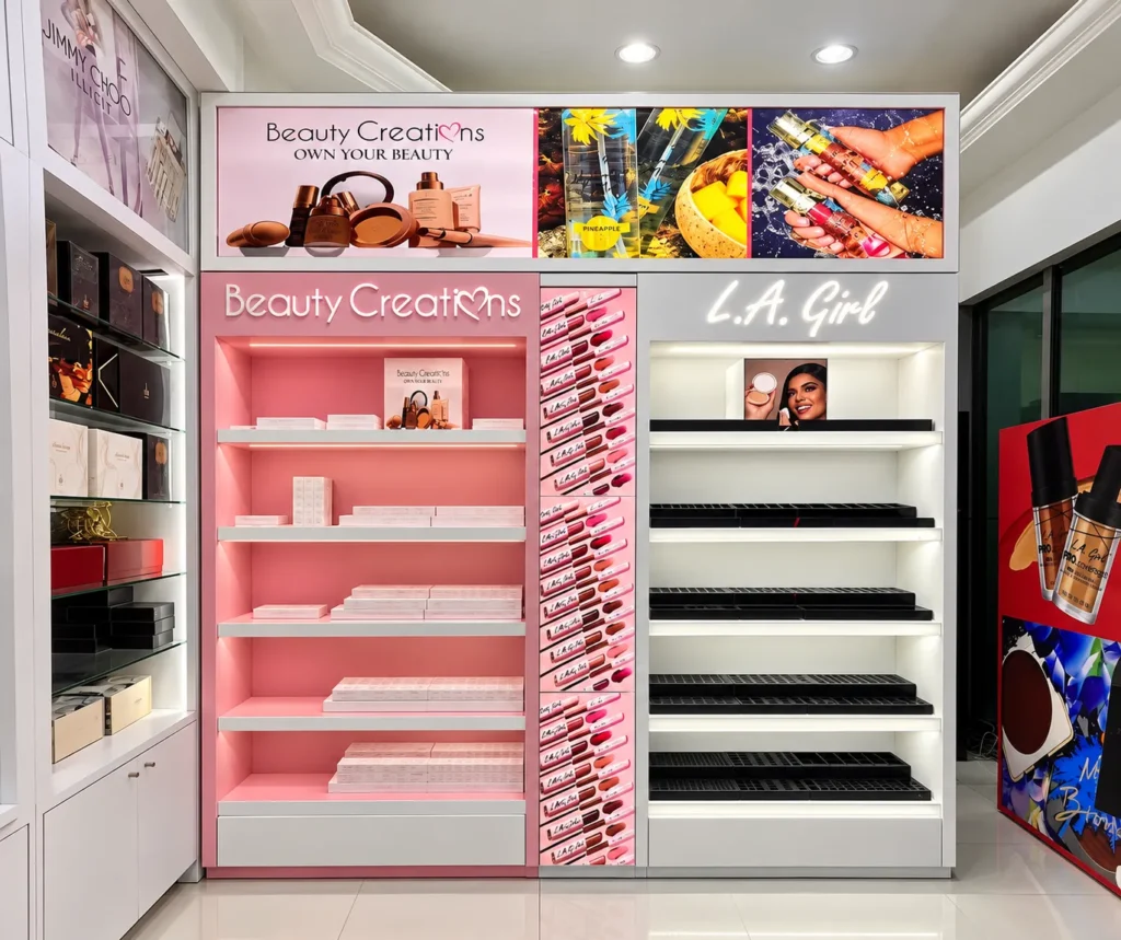 Illuminated Beauty Creations Cosmetics Display_converted