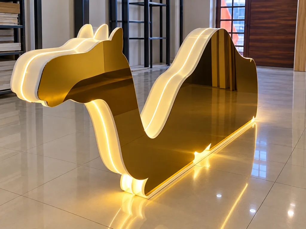 Illuminated Golden Camel Studio Sign_converted