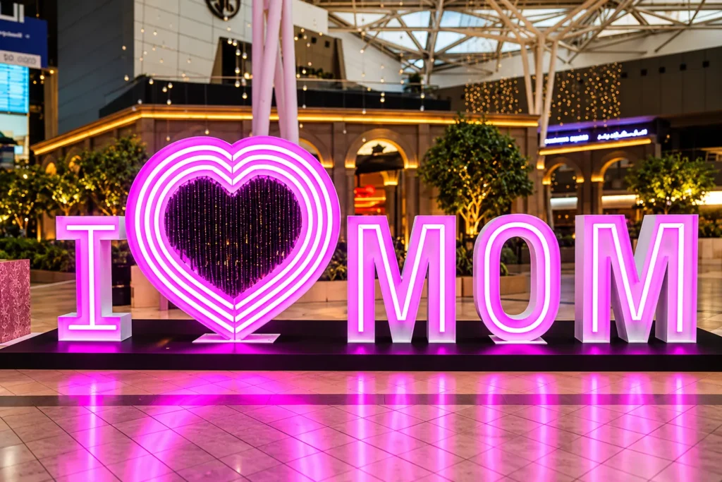 Illuminated I Love Mom Mall Display_converted