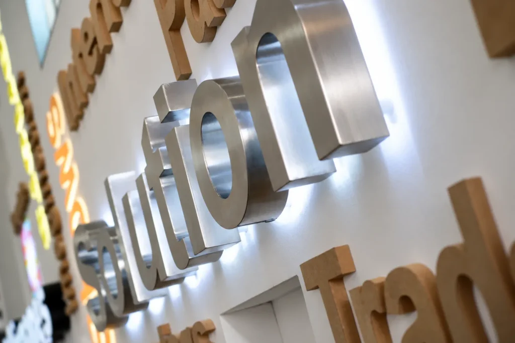 Illuminated Metallic Signage Wall_converted