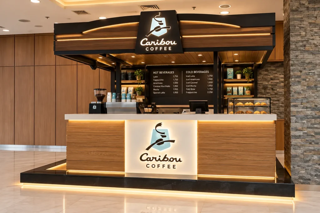 Modern Caribou Coffee Kiosk in a Mall_converted