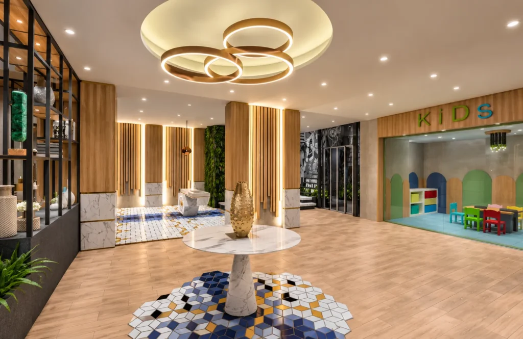 Modern Lobby with Kids’ Playroom_converted