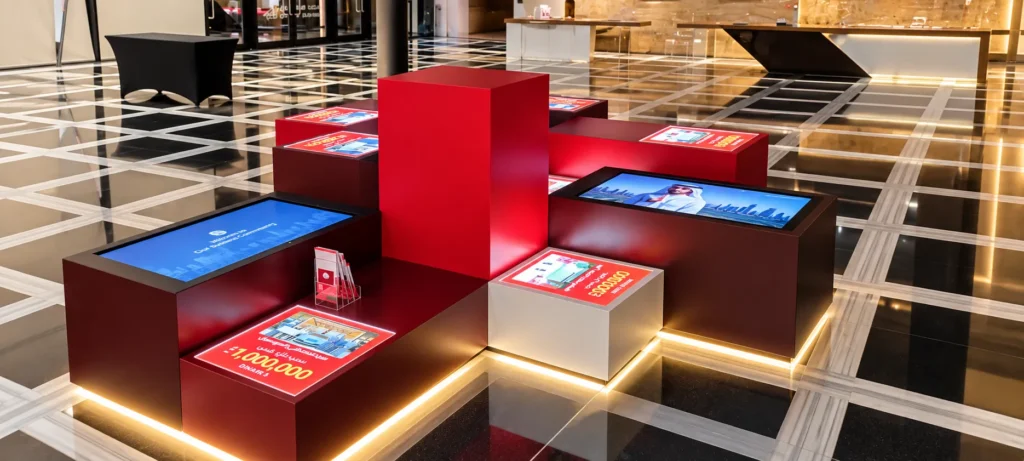 Modern illuminated exhibition display lobby_converted